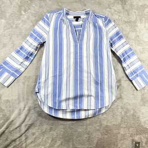 J.Crew 100% Cotton Coastal Beach Lagenlook Stripe Long Sleeve Tunic‎ Small